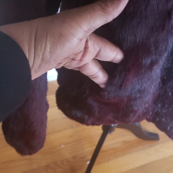 Burgundy rabbit hop length jacket - Picture 2 of 3